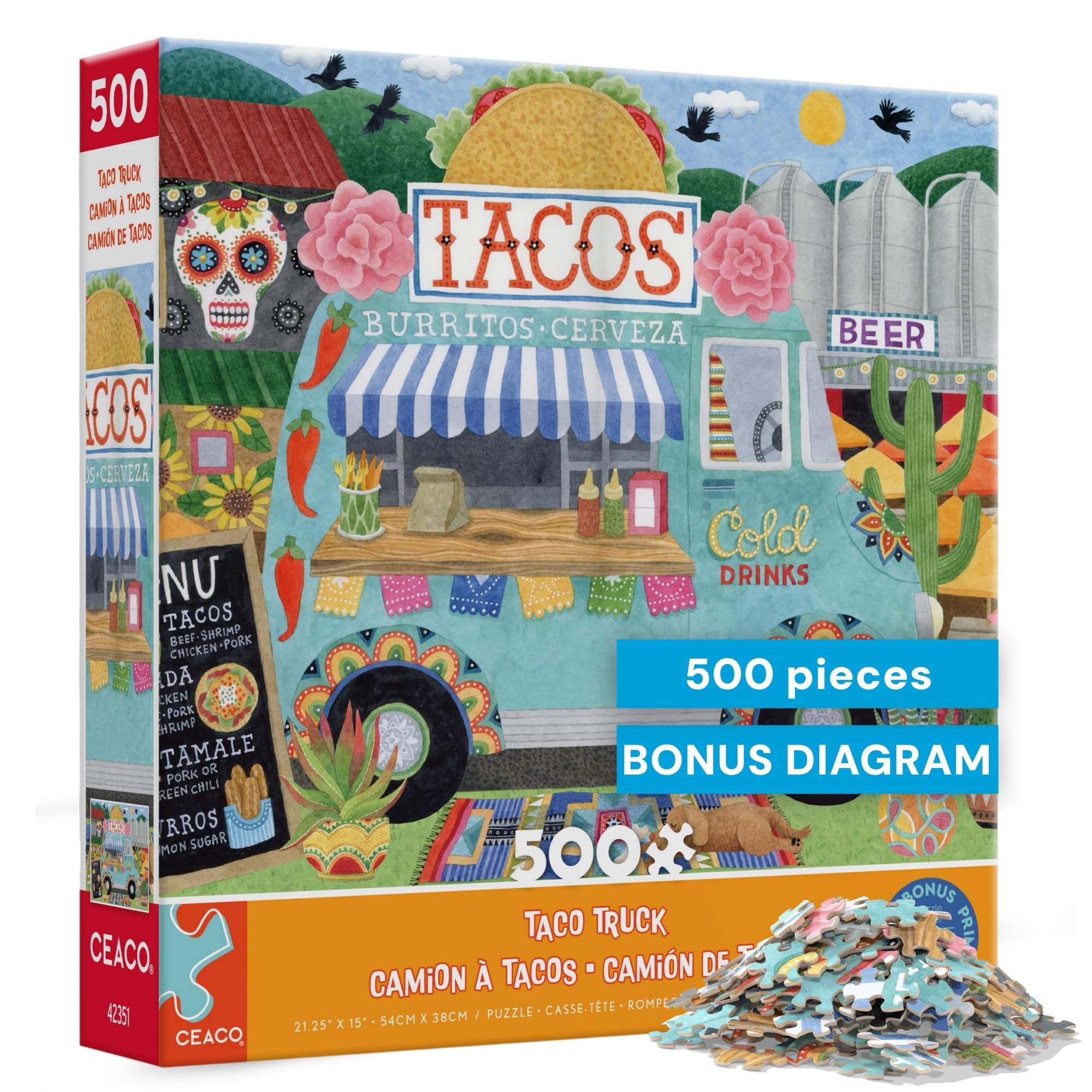Amazon.com: Ceaco - Taco Truck - 500 Piece Jigsaw Puzzle for